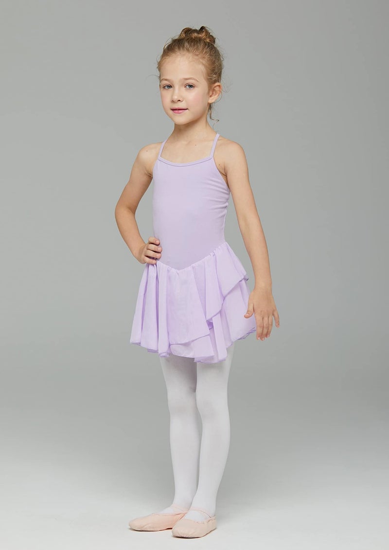 MdnMd Purple Toddler Girls Dance Leotard with Ballet Tutu Skirt Ballerina Outfit Dress Camisole (Age 4-6 / 4t,5t) - Image 4